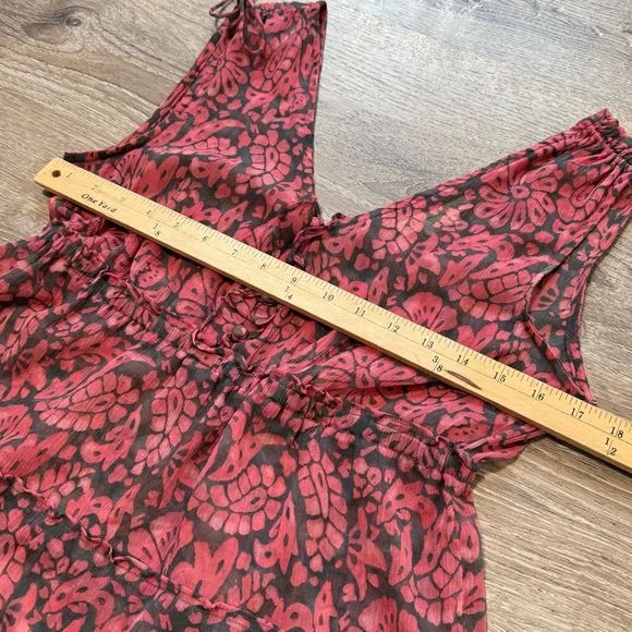 AMerican Eagle Outfitters Womens Sz 4 Boho Sheer Tiered Dress Ruffle - Picture 8 of 8